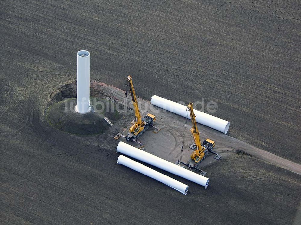 Luftaufnahme Wulferstedt - Windradmontage bei Wulferstedt