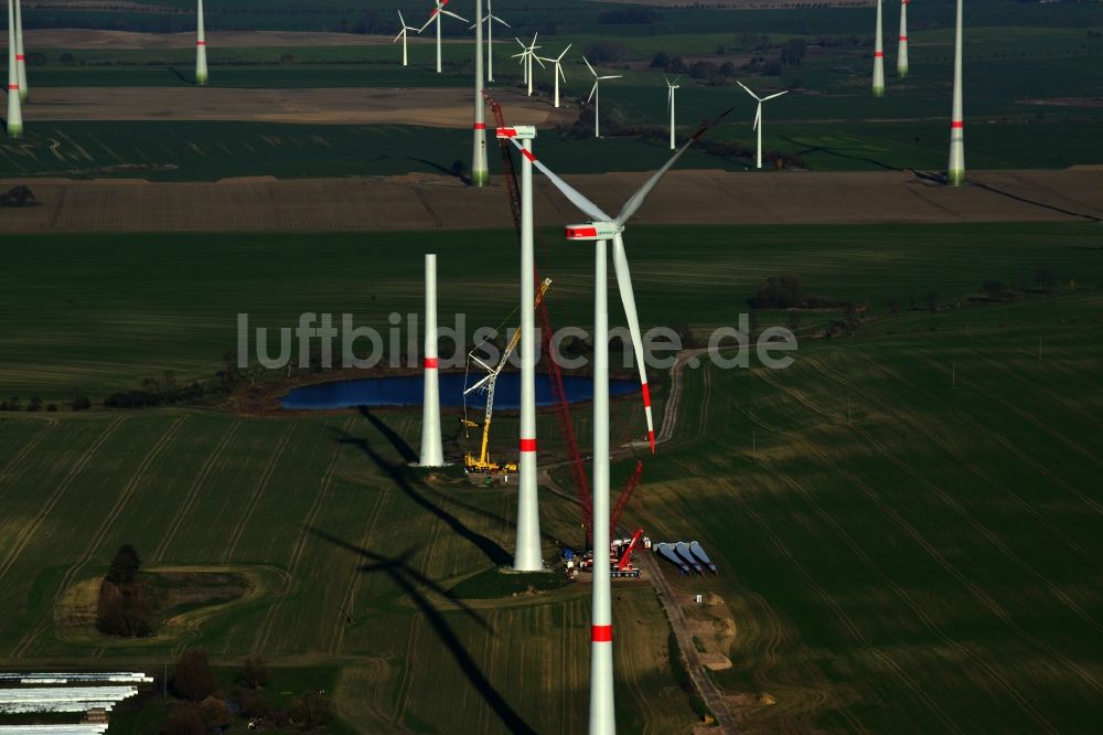 Luftbild Prenzlau - Windräder bei Prenzlau im Bundesland Brandenburg