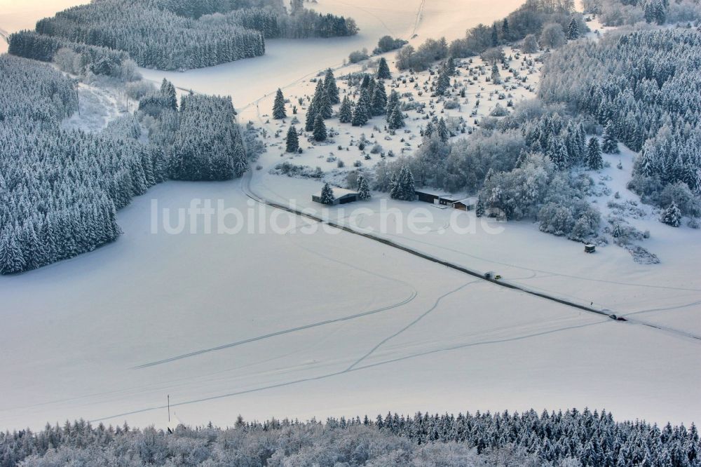 Bad Ditzenbach aus der Vogelperspektive: Winterlandschaft in Bad Ditzenbach im Bundesland Baden-Württemberg