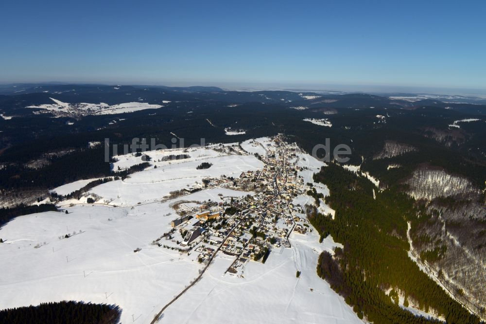 Frauenwald aus der Vogelperspektive: Winterlandschaft Frauenwald im Bundesland Thüringen