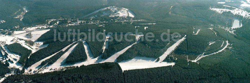 Luftbild Winterberg - Winterlich verschneiter Naturpark Rothaargebirge im Sauerland