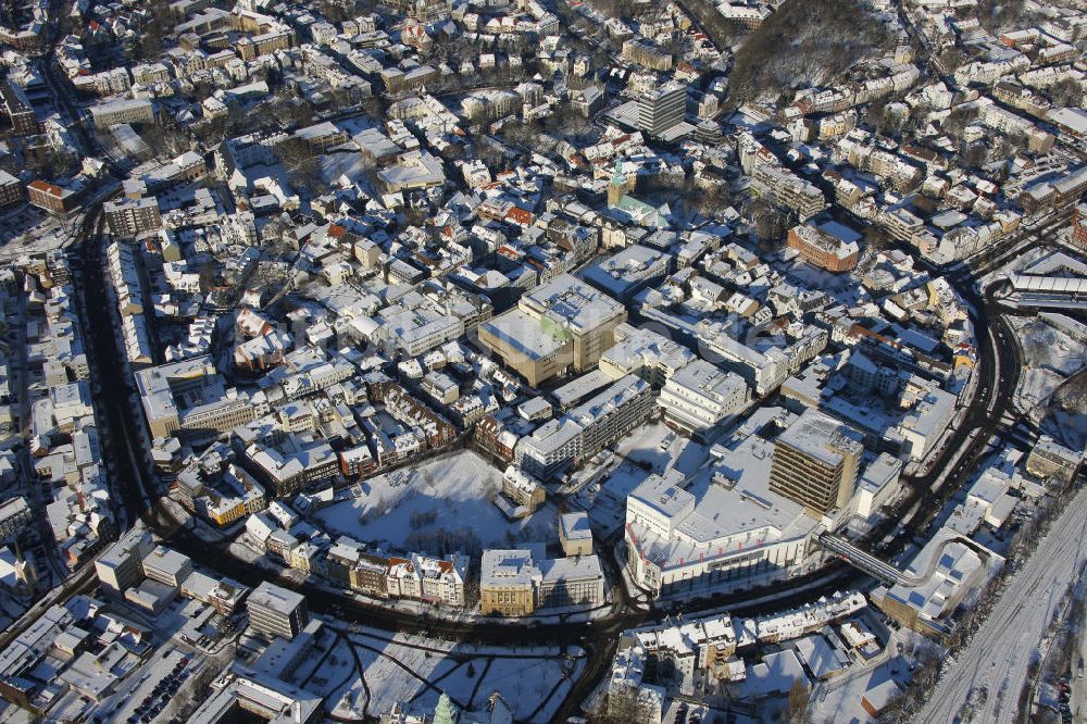 Luftbild Recklinghausen - Winterlich verschneites Recklinghausen in Nordrhein-Westfalen