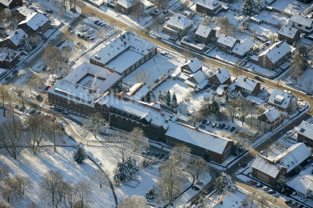 Luftaufnahme Haltern - Winterliche Innenstadt von Haltern im Ruhrgebiet, Nordrhein-Westfalen