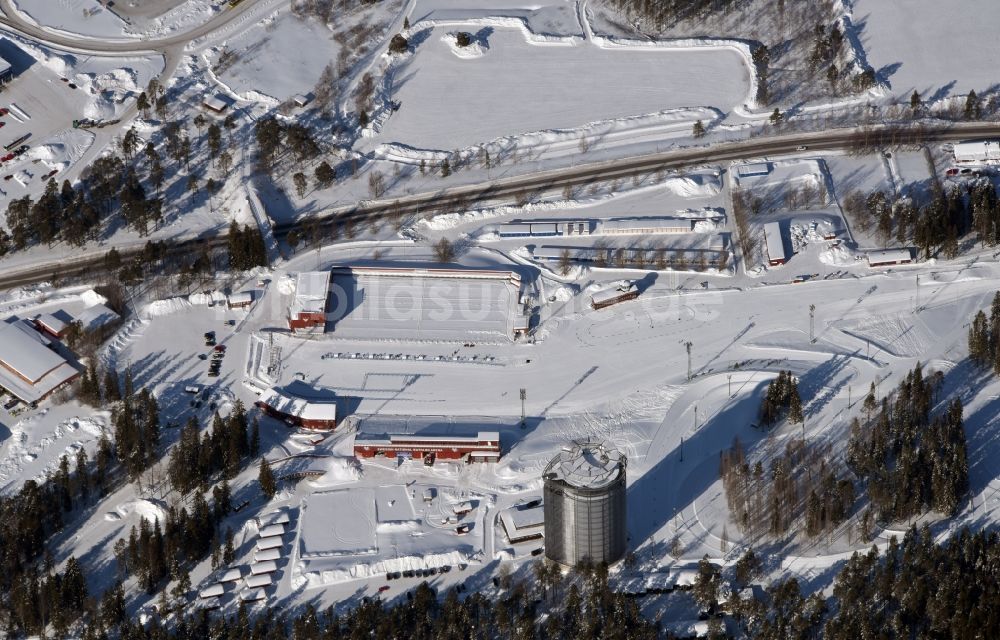 Luftbild Östersund - Winterluftbild Biathlonarena Östersund in Östersund in Jämtlands län, Schweden