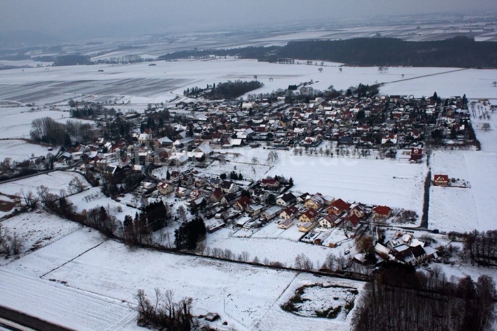 Barbelroth von oben - Winterluftbild Dorf - Ansicht in Barbelroth im Bundesland Rheinland-Pfalz