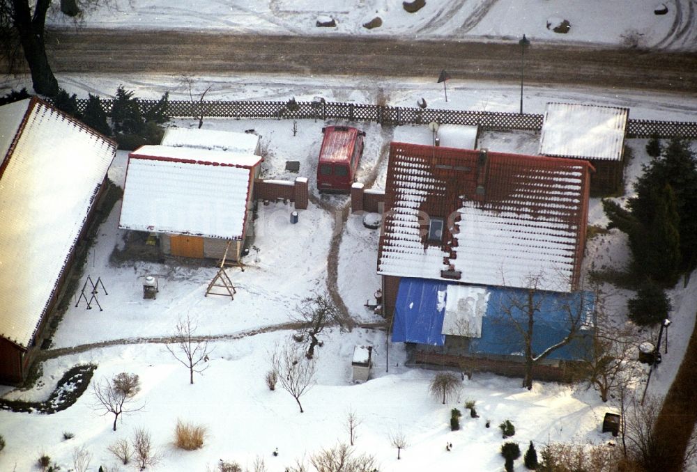 Sonnenburg aus der Vogelperspektive: Winterluftbild Dorf - Ansicht in Sonnenburg im Bundesland Brandenburg, Deutschland