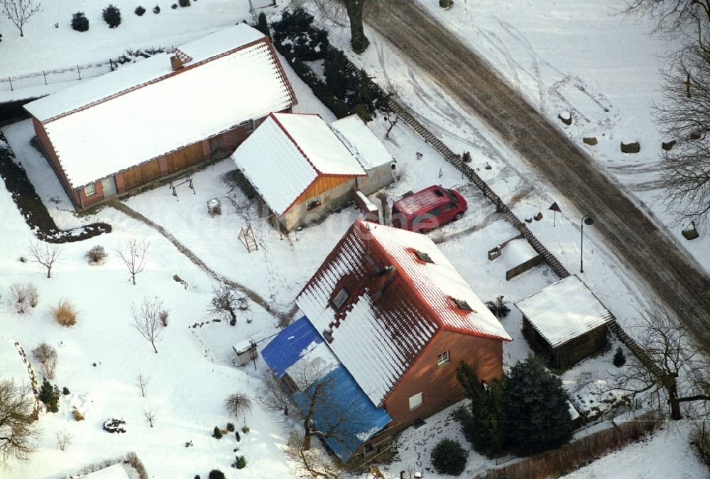 Luftbild Sonnenburg - Winterluftbild Dorf - Ansicht in Sonnenburg im Bundesland Brandenburg, Deutschland