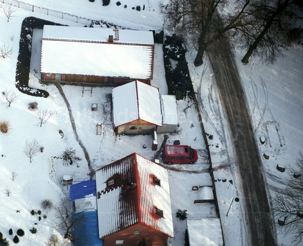 Sonnenburg von oben - Winterluftbild Dorf - Ansicht in Sonnenburg im Bundesland Brandenburg, Deutschland