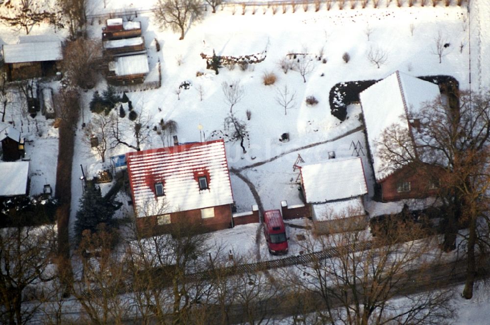 Luftbild Sonnenburg - Winterluftbild Dorf - Ansicht in Sonnenburg im Bundesland Brandenburg, Deutschland