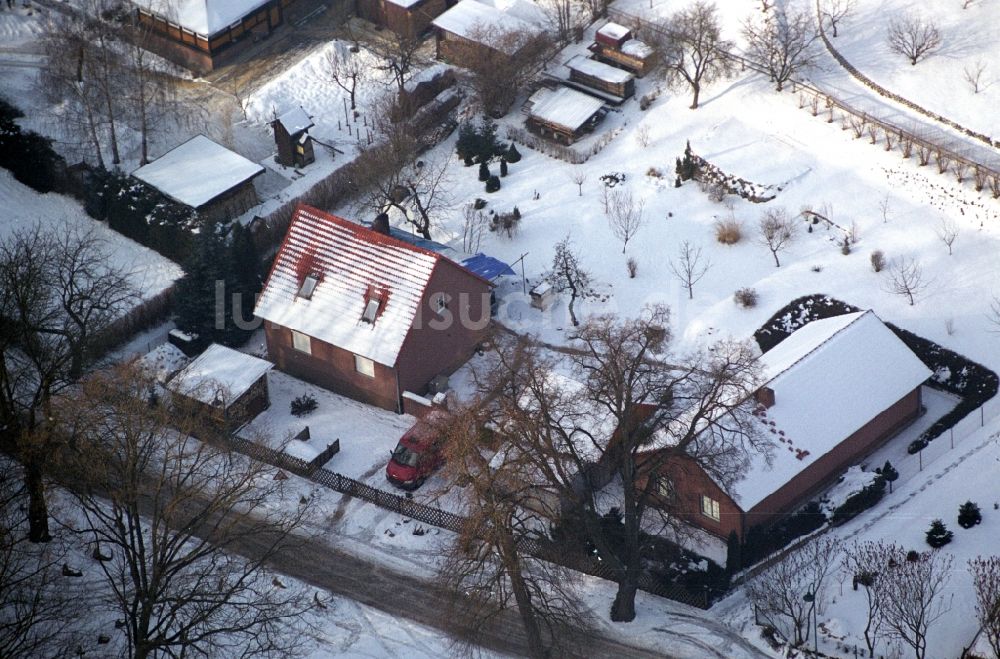 Luftaufnahme Sonnenburg - Winterluftbild Dorf - Ansicht in Sonnenburg im Bundesland Brandenburg, Deutschland