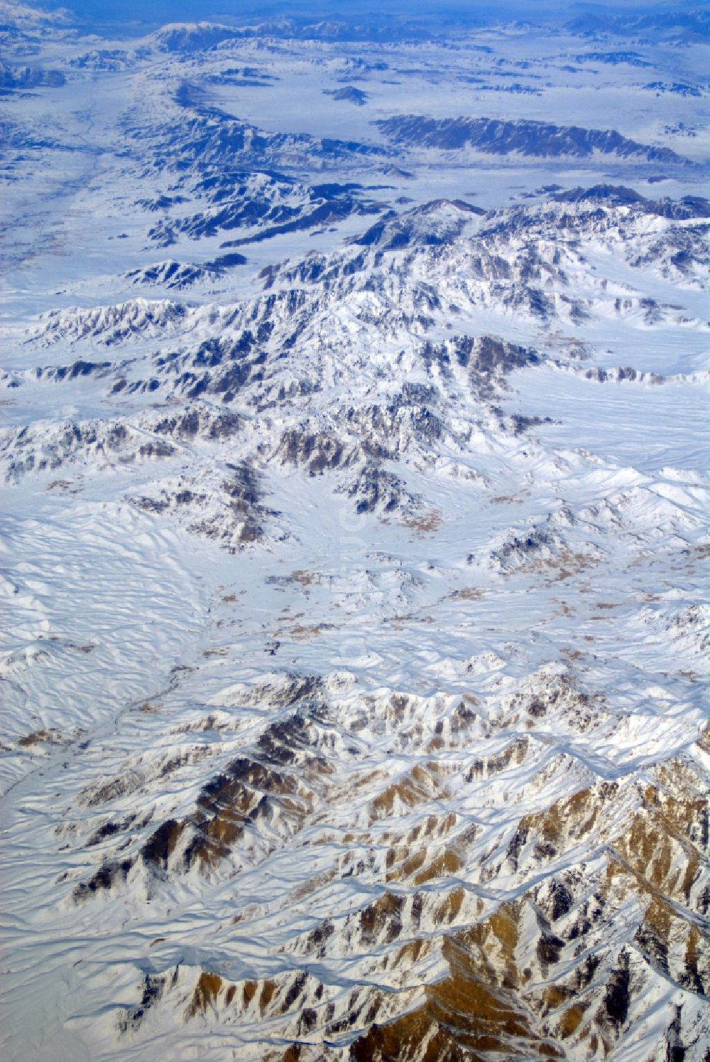 Luftaufnahme Kandahar - Winterluftbild Felsen- und Berglandschaft Hindukusch in Kandahar in Afghanistan