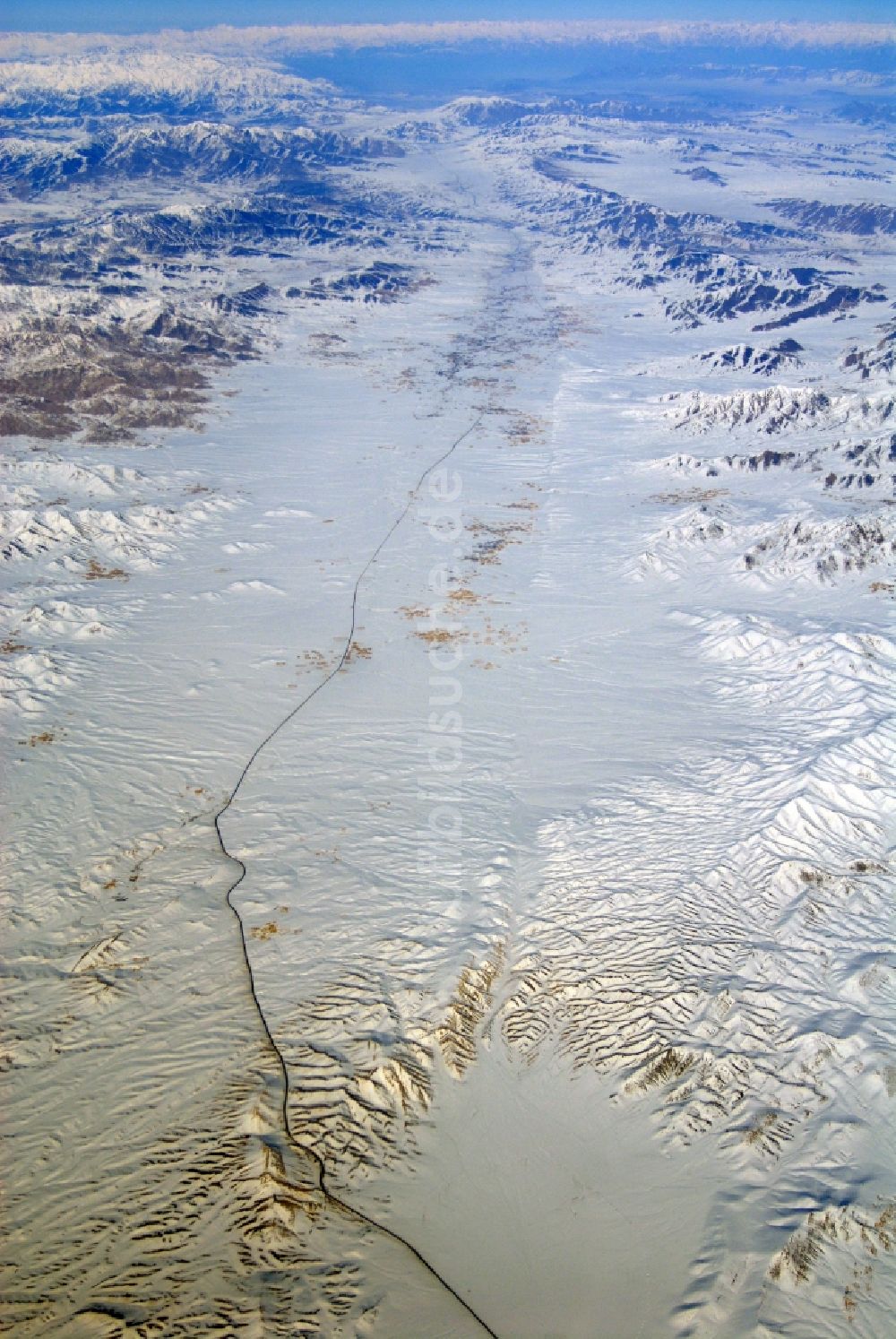 Kandahar von oben - Winterluftbild Felsen- und Berglandschaft Hindukusch in Kandahar in Afghanistan