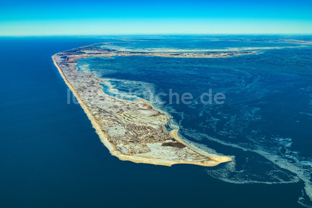 Hörnum (Sylt) von oben - Winterluftbild Küstenbereich der Nordsee - Insel in Hörnum ( Sylt ) im Bundesland Schleswig-Holstein