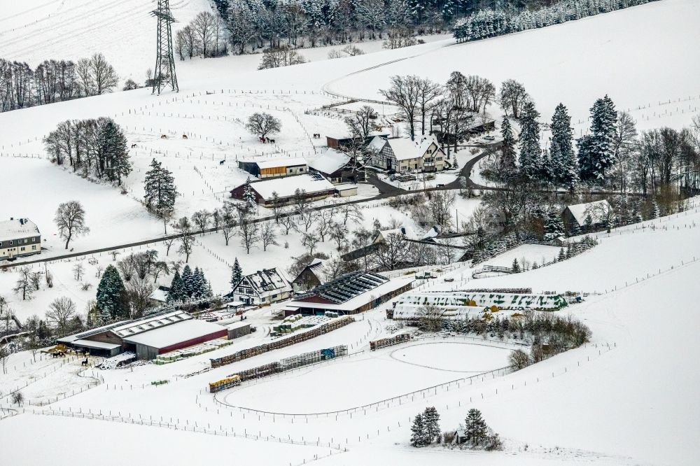 Mosebolle aus der Vogelperspektive: Winterluftbild Ortsansicht in Mosebolle im Bundesland Nordrhein-Westfalen, Deutschland