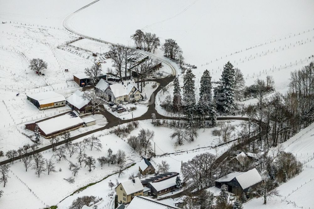 Mosebolle von oben - Winterluftbild Ortsansicht in Mosebolle im Bundesland Nordrhein-Westfalen, Deutschland