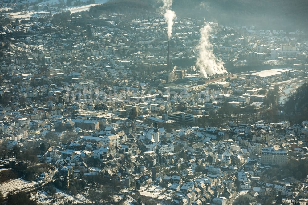 Arnsberg von oben - Winterluftbild Ortsteil Neheim in Arnsberg im Bundesland Nordrhein-Westfalen