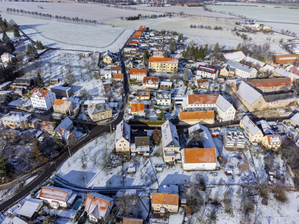 Bannewitz aus der Vogelperspektive: Winterluftbild Rippien im Bundesland Sachsen, Deutschland