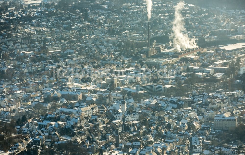 Arnsberg von oben - Winterluftbild Stadtansicht vom Innenstadtbereich in Arnsberg im Bundesland Nordrhein-Westfalen