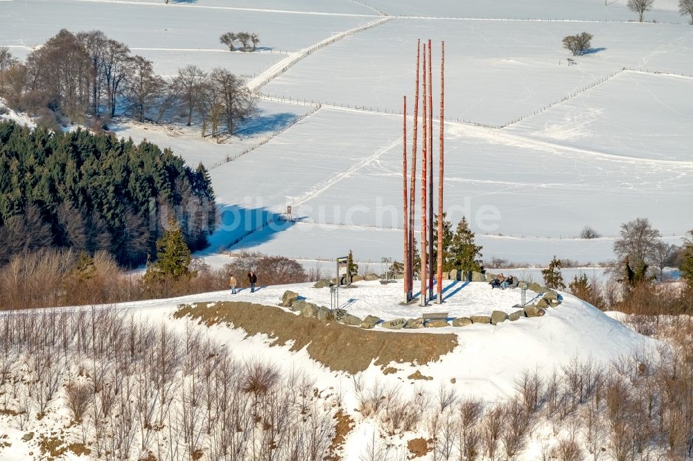 Luftaufnahme Brilon - Winterluftbild Steinbruch der Westdeutsche Grauwacke-Union GmbH in Brilon im Bundesland Nordrhein-Westfalen