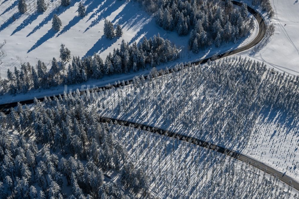 Luftbild Altlastenberg - Winterluftbild Straßenführung der Hochsauerland Höhenstraße bei Altastenberg im Bundesland Nordrhein-Westfalen, Deutschland