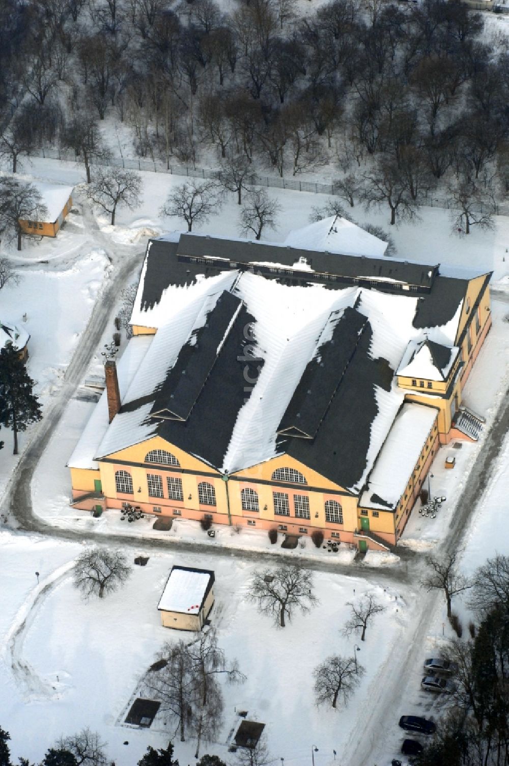 Berlin von oben - Winterluftbild Wasserwerk - Kaulsdorf in Berlin, Deutschland