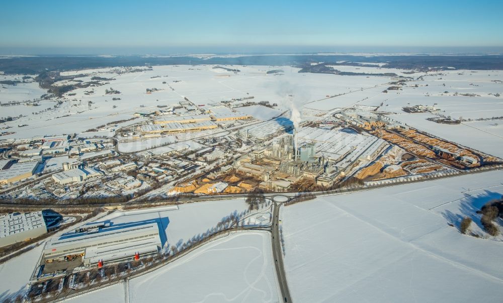 Luftbild Brilon - Winterluftbild Werksgelände der Egger Holzwerkstoffe Brilon GmbH & Co. KG in Brilon im Bundesland Nordrhein-Westfalen