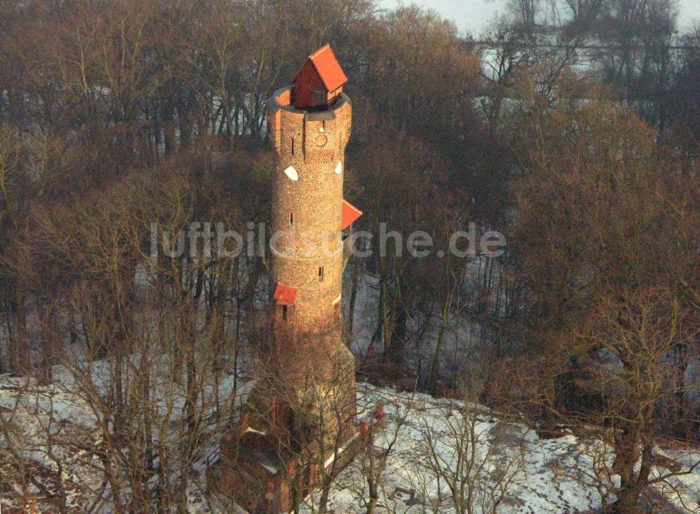 Luftbild Bad Freienwalde / Brandenburg - Winterstimmung auf dem Bismarckturm Bad Freienwalde 24.01.2006