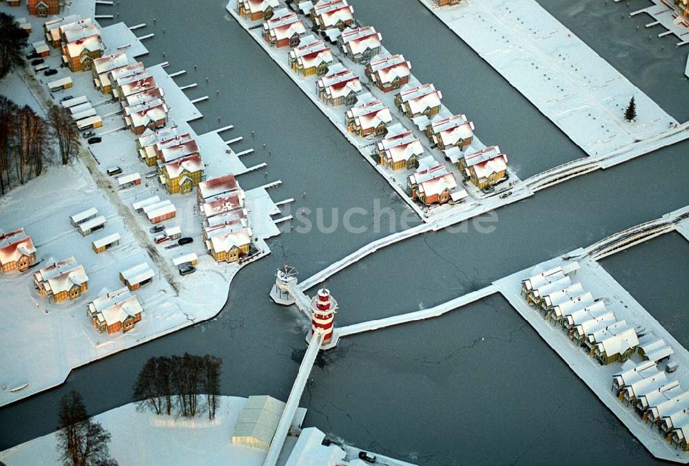 Luftbild Rheinsberg - Winterstimmung im Hafendorf Rheinsberg