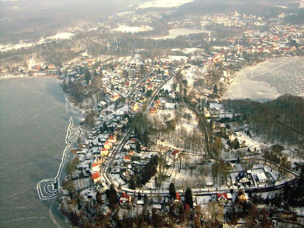 Buckow / Brandenburg von oben - Winterstimmung in der Kurstadt Buckow am Schermüzelsee 24.01.2006