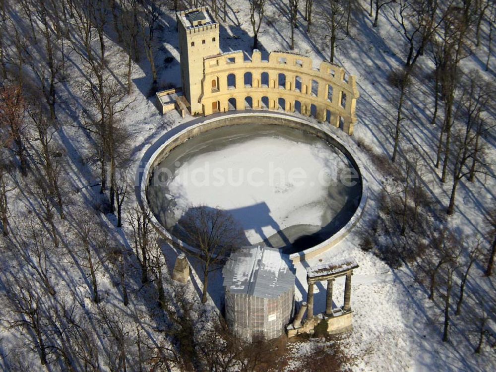 Luftbild Potsdam/Brandenburg - Winterstimmung auf dem Ruinenberg am Schloß Sanssouci in Potsdam Webmaster@Park-Sanssouci