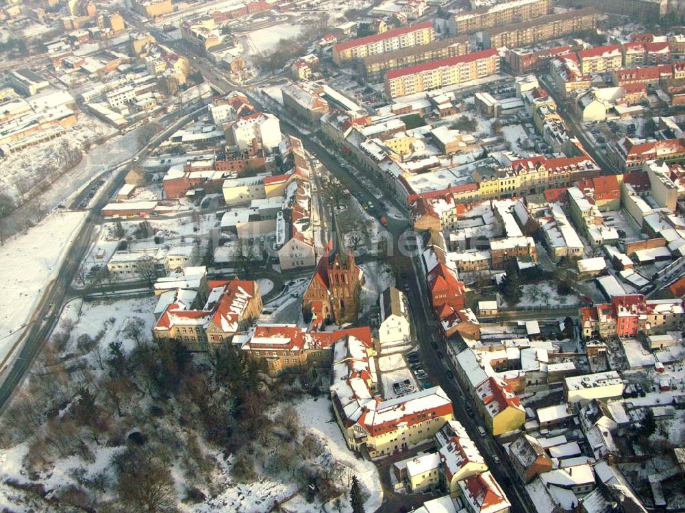 Luftbild Bad Freienwalde / Brandenburg - Winterstimmung im Stadtzetrum Bad Freienwalde 24.01.2006