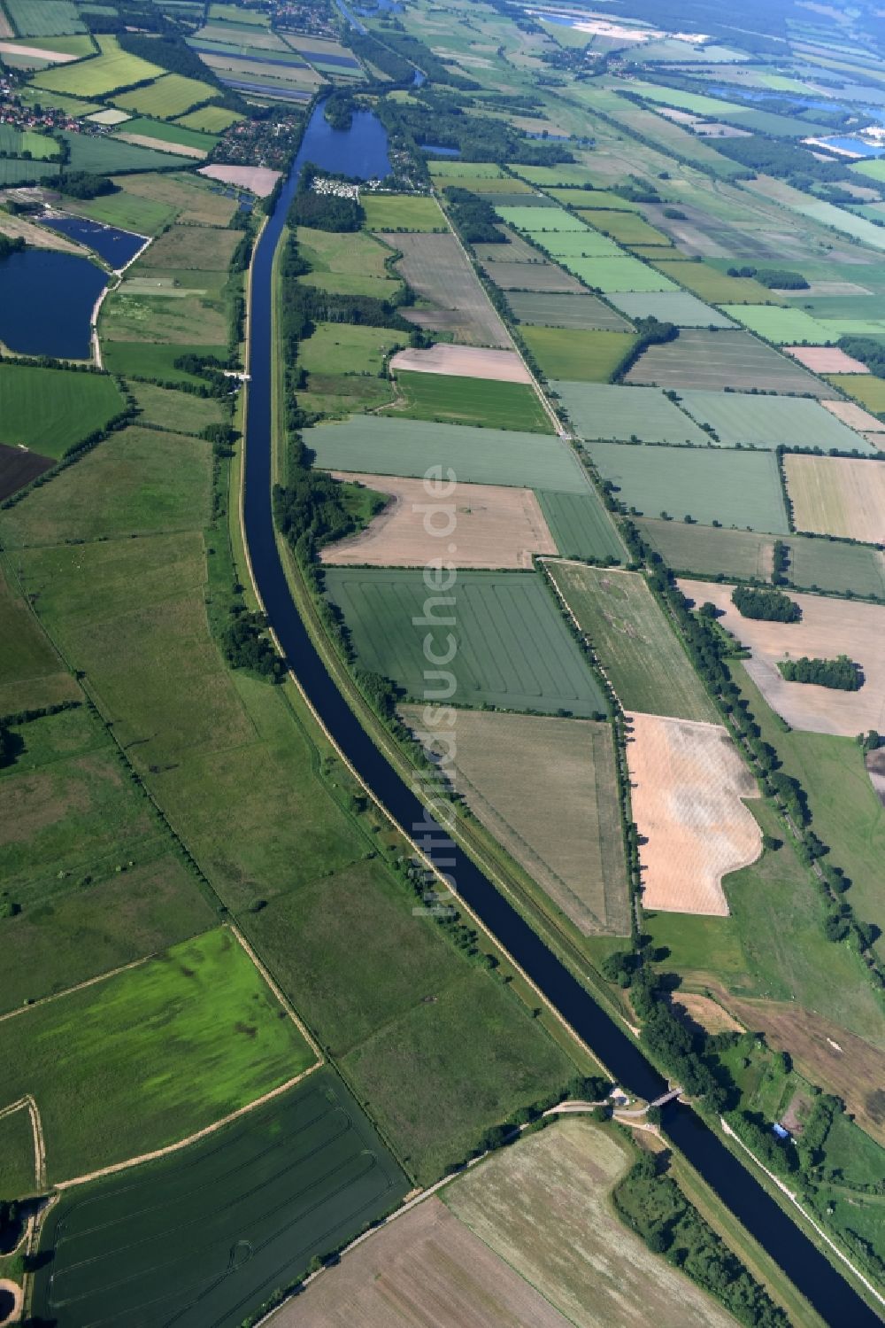 Luftbild Buchhorst - Wirtschaftsweg- Brücke über den Elbe-Lübeck-Kanal in Buchhorst im Bundesland Schleswig-Holstein