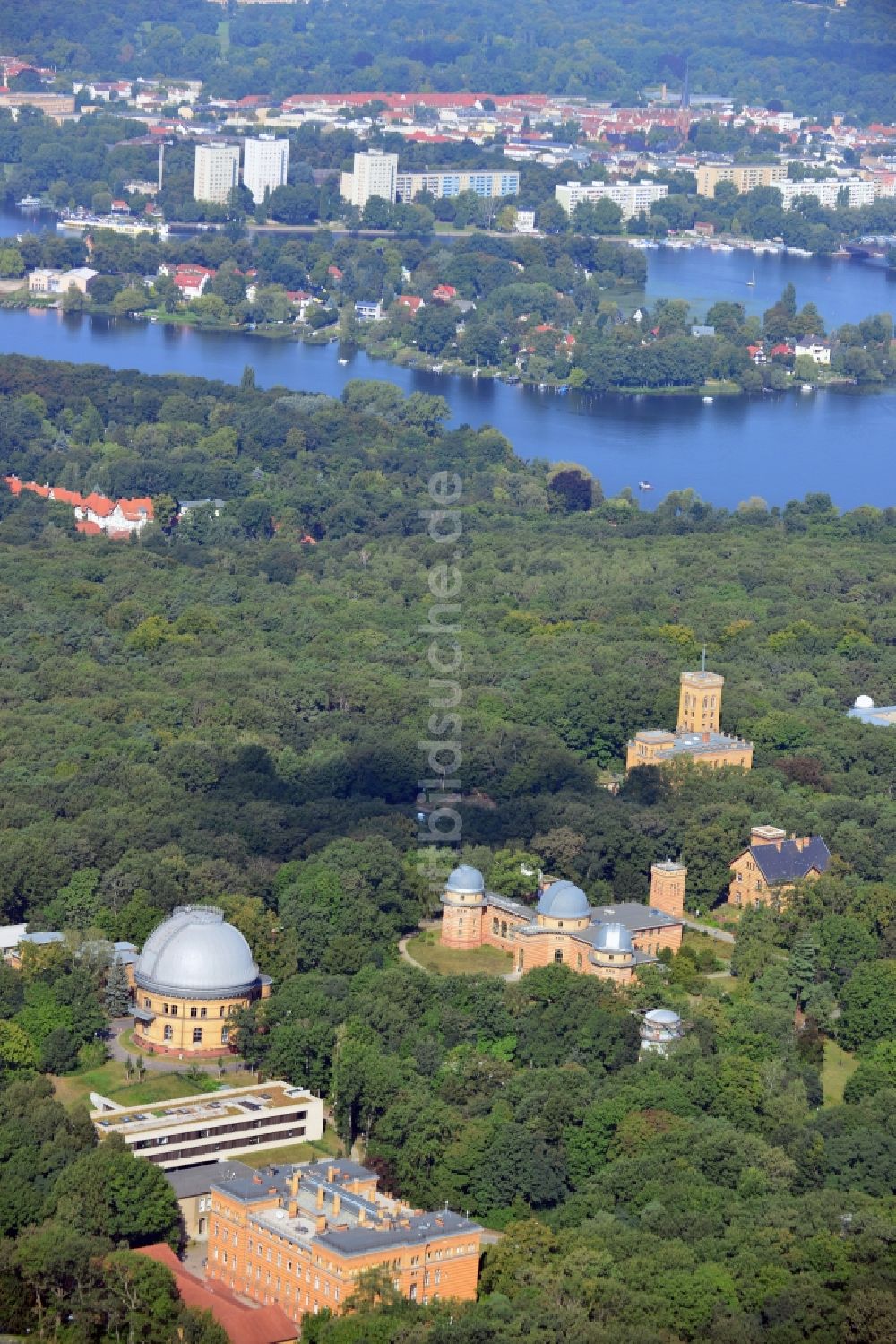 Potsdam aus der Vogelperspektive: Wissenschaftspark Albert Einstein auf dem Telegrafenberg in Potsdam im Bundesland Brandenburg