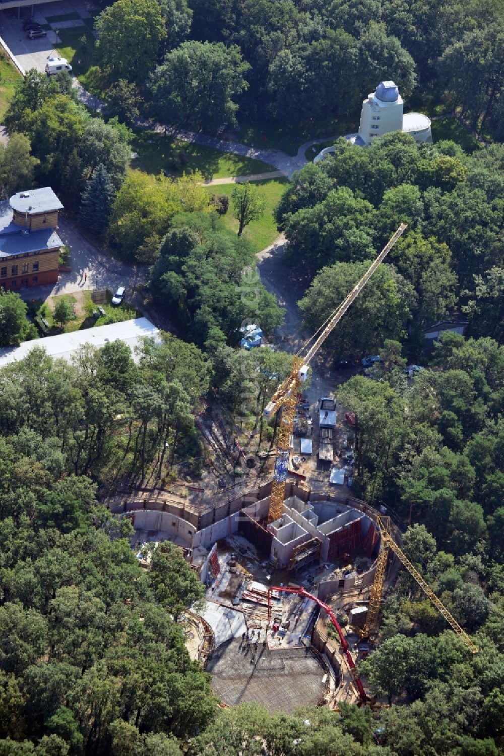 Luftaufnahme Potsdam - Wissenschaftspark Albert Einstein auf dem Telegrafenberg in Potsdam im Bundesland Brandenburg