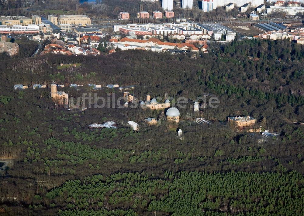 Luftaufnahme Potsdam - Wissenschaftspark auf den Telegrafenberg in Potsdam im Bundesland Brandenburg