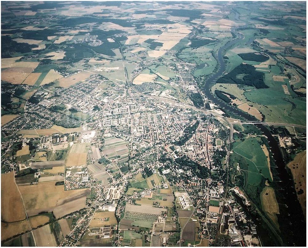 Luftaufnahme Wittenberg - Wittenberg an der Elbe aus 8000 ft Höhe 09.07.02