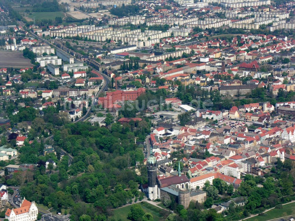 Luftaufnahme Lutherstadt Wittenberg - Wittenberg Schlosskirche