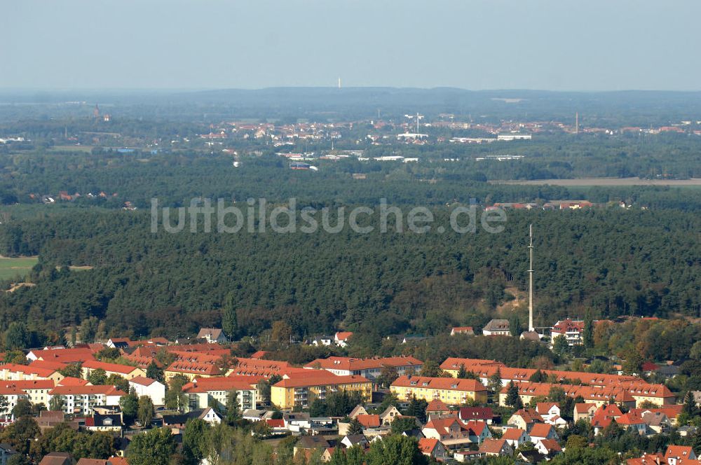 Luftbild Premnitz - Wohn- und Fabrikarbeitersiedlungen am Havelufer / Alte Hauptstraße in Premnitz