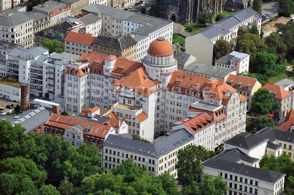 Leipzig aus der Vogelperspektive: Wohn- und Geschäftshaus in Leipzig, Sachsen