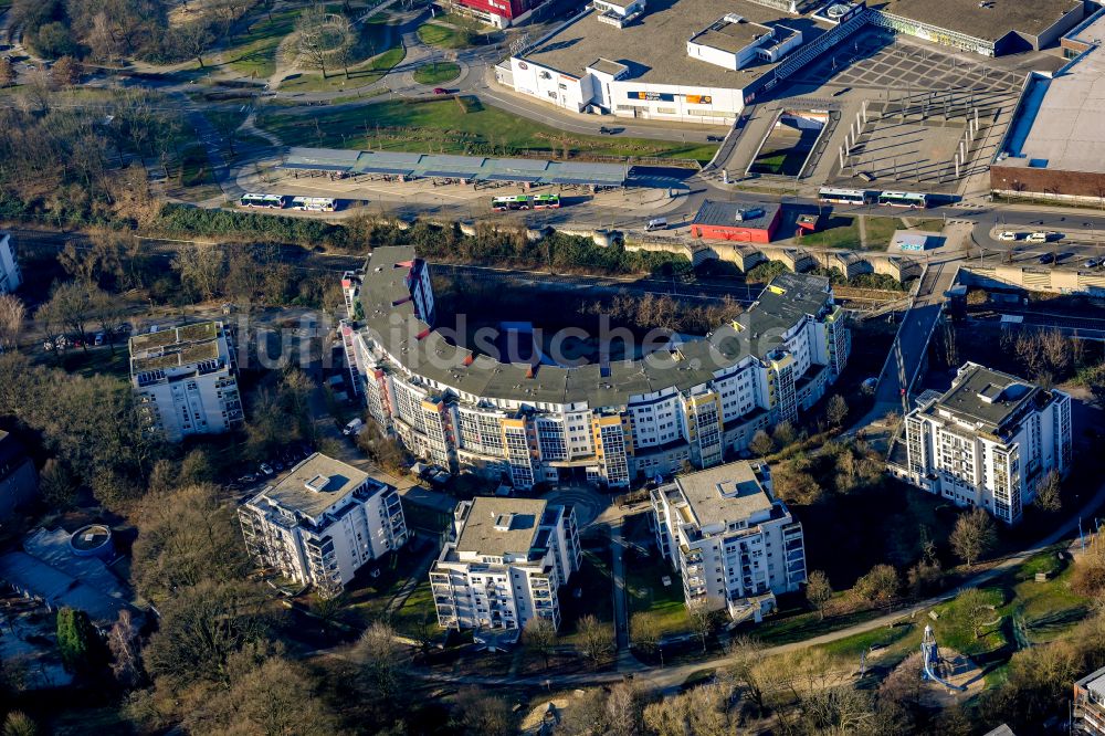 Luftbild Marl - Wohn- und Geschäftshaus an der Merkurstraße in Marl im Bundesland Nordrhein-Westfalen, Deutschland