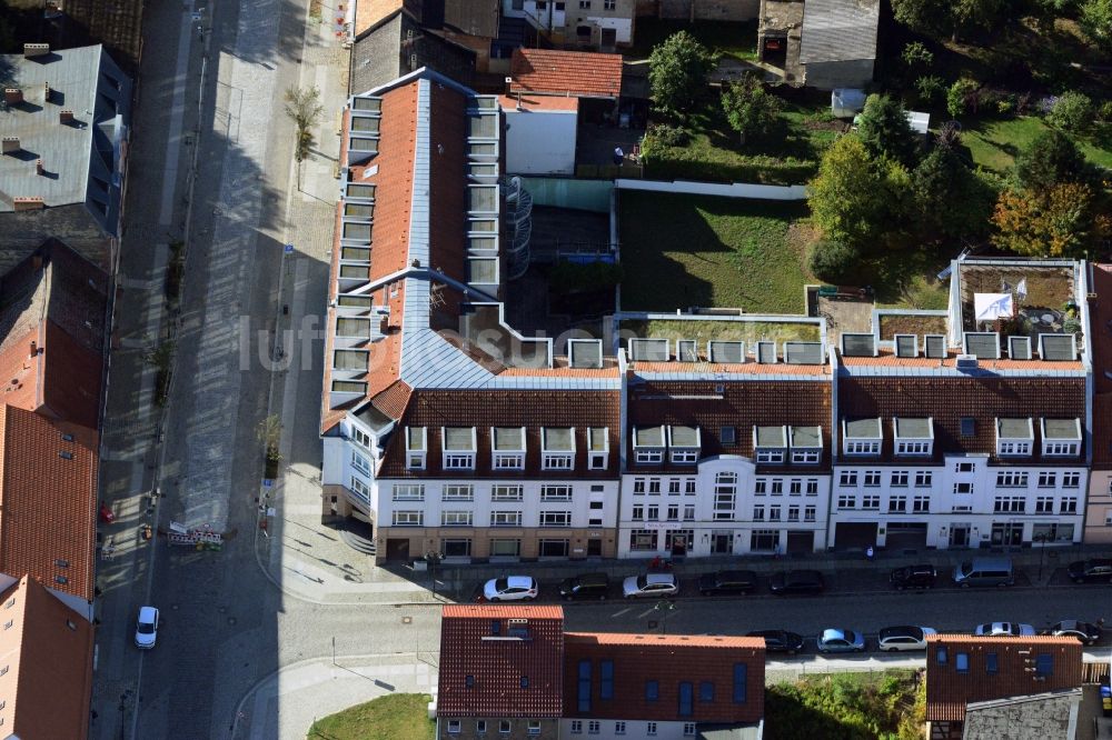 Luftaufnahme Strausberg - Wohn- und Geschäftshaus- Neubau an der Breite Straße Ecke Klosterstraße in Strausberg im Bundesland Brandenburg