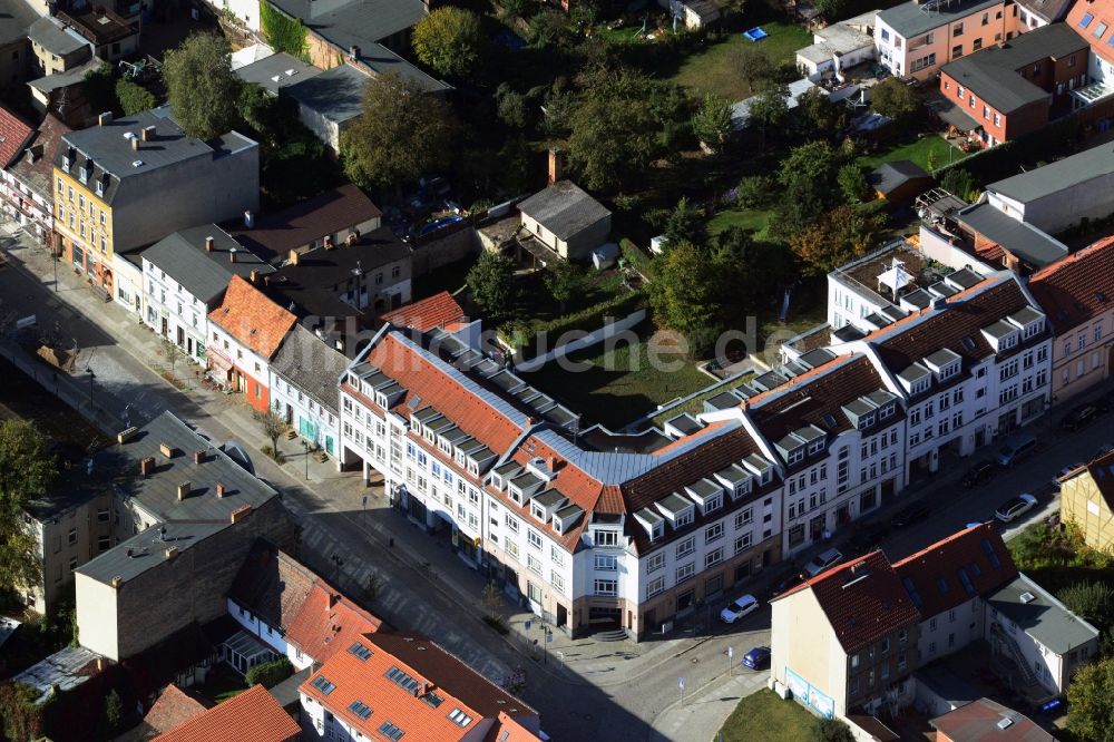 Luftbild Strausberg - Wohn- und Geschäftshaus- Neubau an der Breite Straße Ecke Klosterstraße in Strausberg im Bundesland Brandenburg