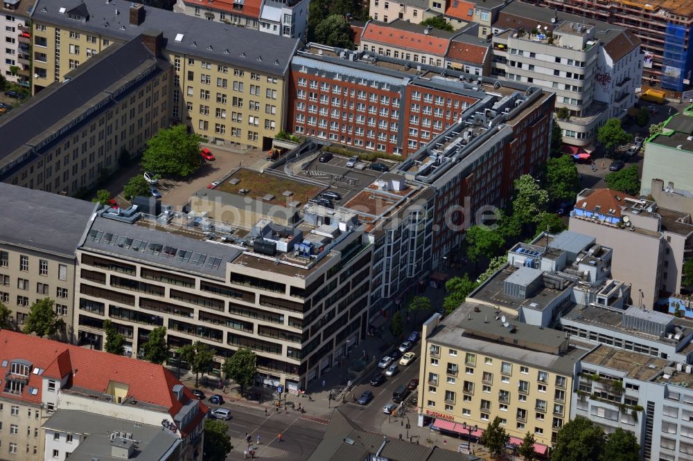 Luftaufnahme Berlin - Wohn- und Geschäftshaus- Neubau- Gebäude Bismarck - Karree an der Bismarckstraße in Berlin Charlottenburg