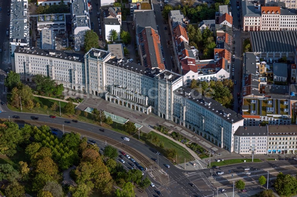 Luftbild Leipzig - Wohn- und Geschäftshaus - Ringbebauung am Rossplatz in Leipzig im Bundesland Sachsen, Deutschland