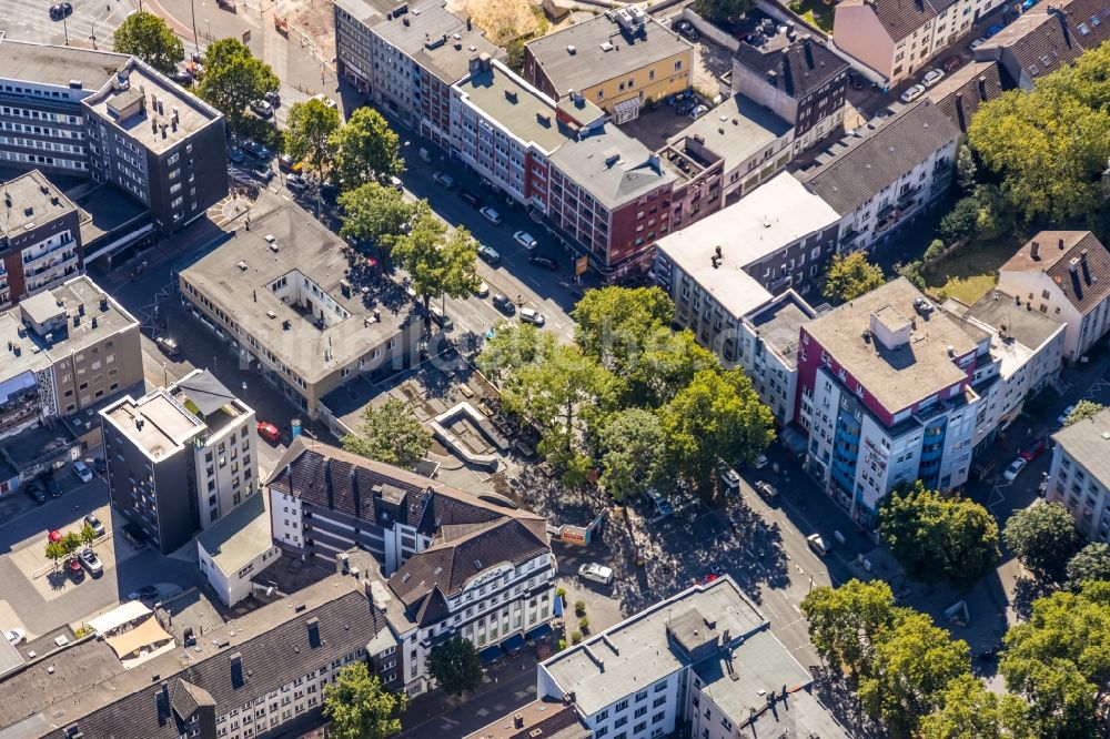 Bochum aus der Vogelperspektive: Wohn- und Geschäftshaus Viertel entlang des Hellweg in Bochum im Bundesland Nordrhein-Westfalen, Deutschland