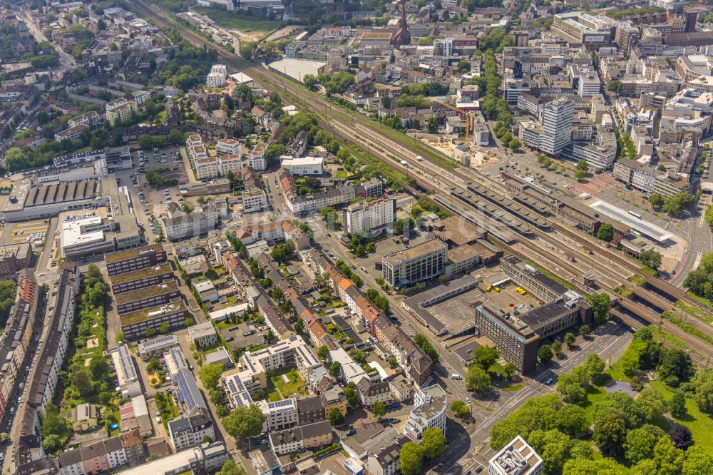 Bochum aus der Vogelperspektive: Wohn- und Geschäftshaus Viertel am Hauptbahnhof in Bochum im Bundesland Nordrhein-Westfalen, Deutschland