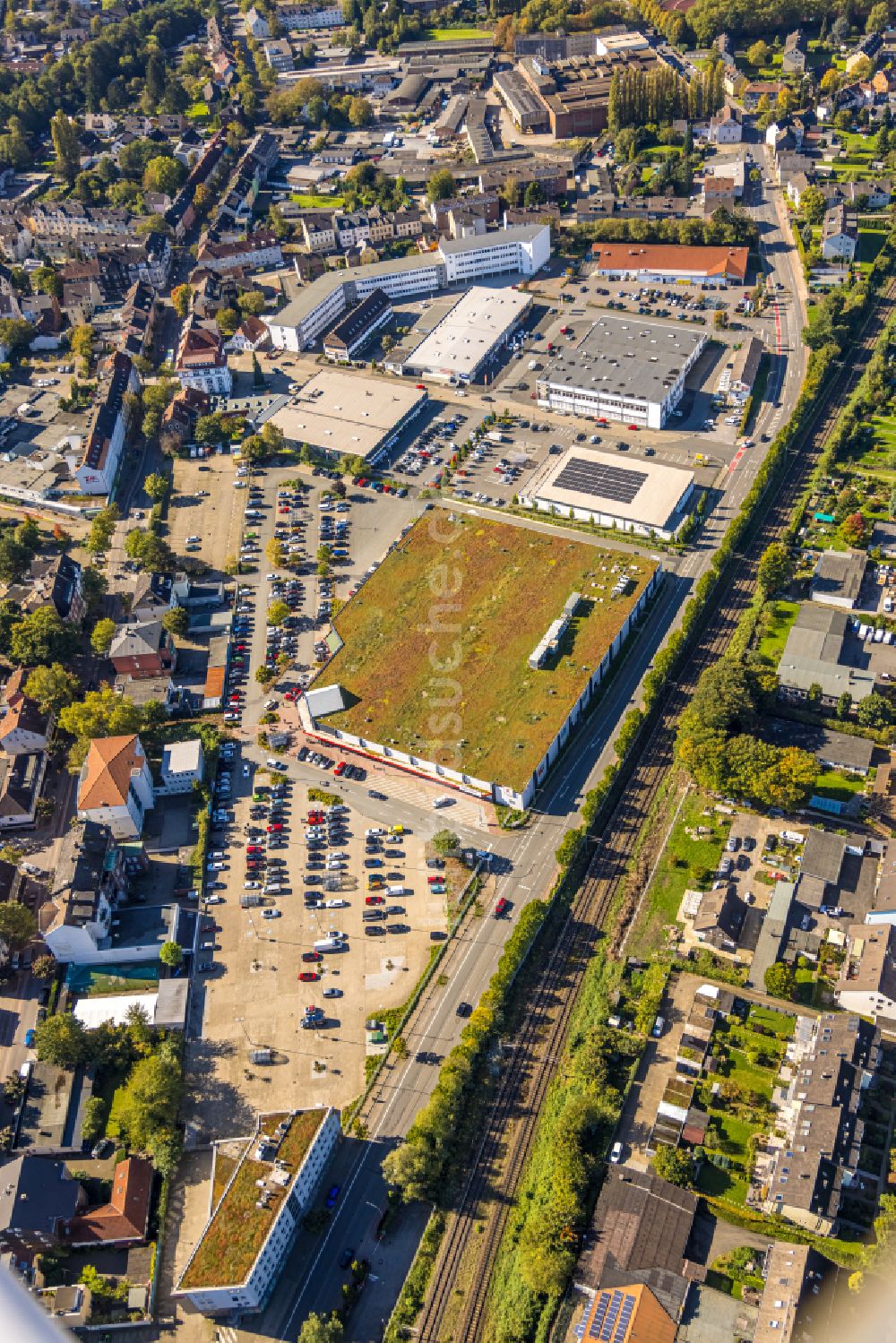 Luftaufnahme Witten - Wohn- und Geschäftshaus Viertel in Witten im Bundesland Nordrhein-Westfalen, Deutschland