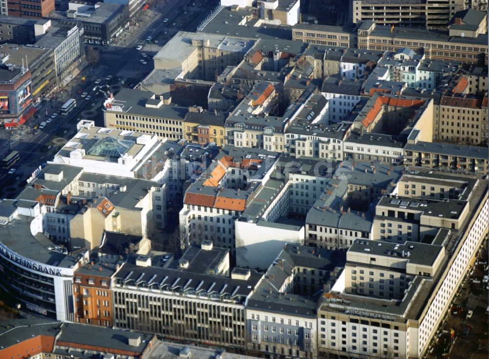 Luftaufnahme Berlin - Wohn- und Geschäftshauskomplex Tauentzienstraße - Augsburger Straße in Berlin