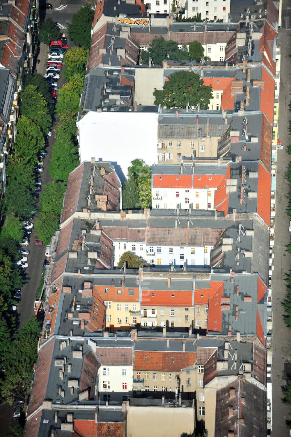 Luftaufnahme Berlin Prenzlauer Berg - Wohn- und Geschäftshäuser in Berlin-Prenzlauer Berg