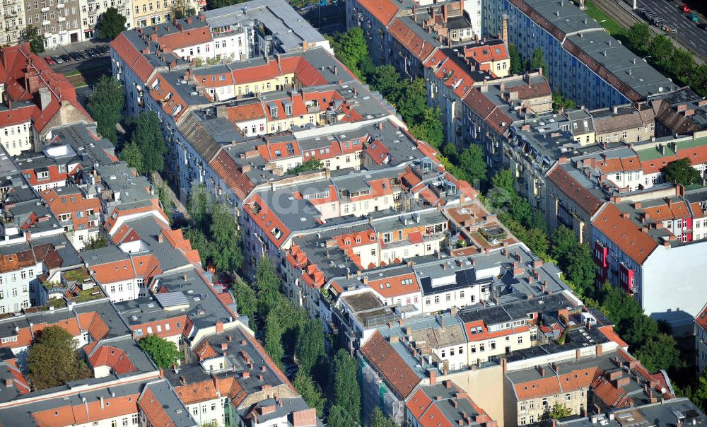 Luftaufnahme Berlin Prenzlauer Berg - Wohn- und Geschäftshäuser in Berlin-Prenzlauer Berg